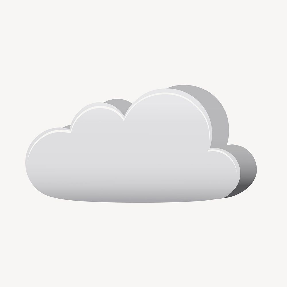 3D cloud clipart, weather illustration vector. Free public domain CC0 image.