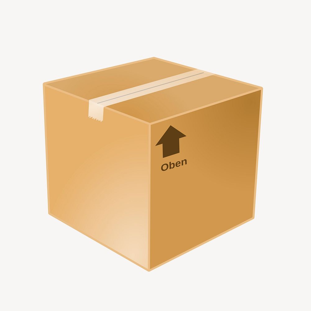 Parcel box clipart, delivery object illustration. Free public domain CC0 image.