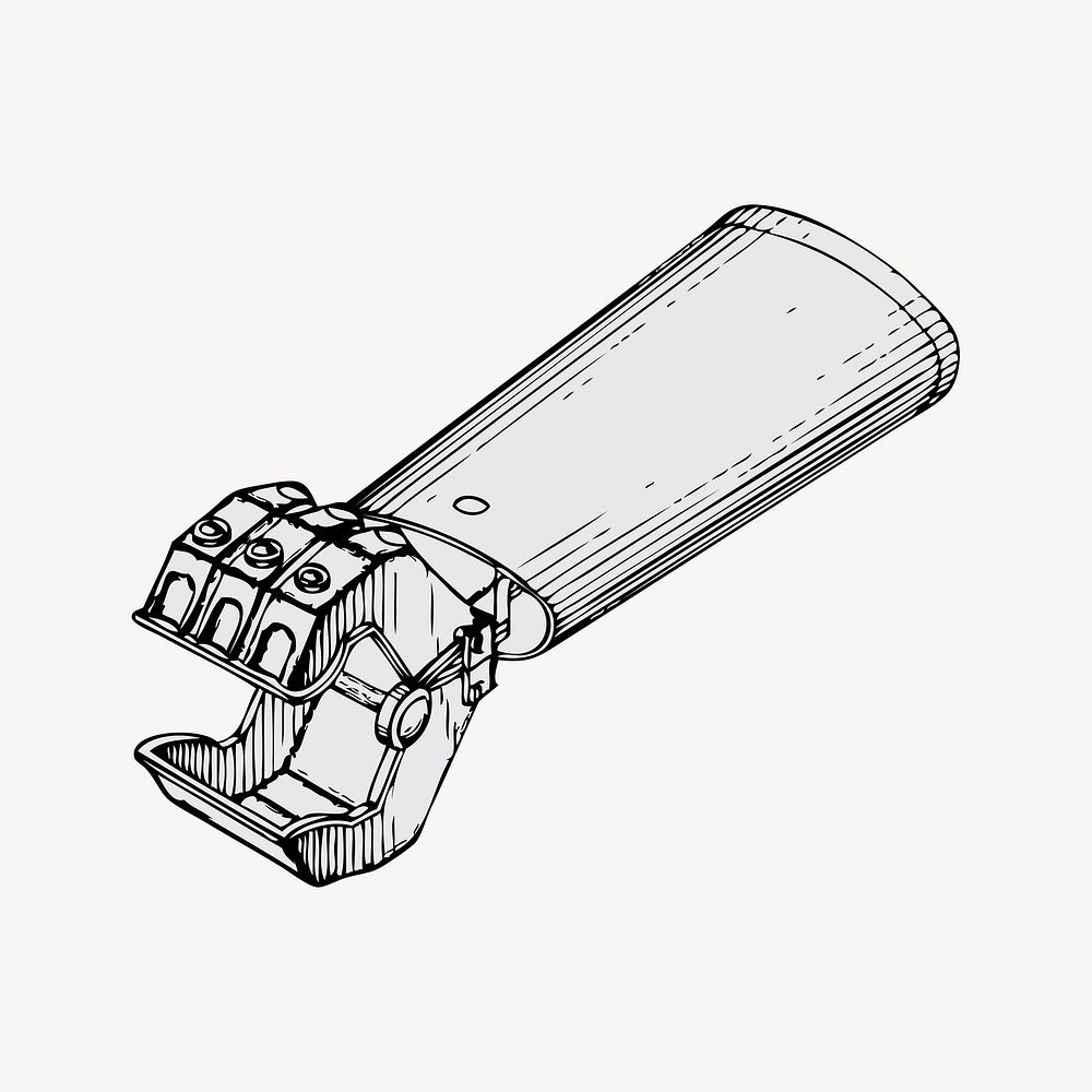Mechanical hand clipart, tool drawing. Free public domain CC0 image.