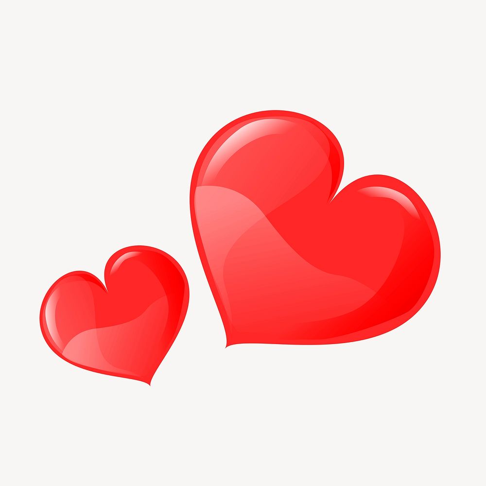 Valentine's heart sticker, love illustration psd. Free public domain CC0 image.