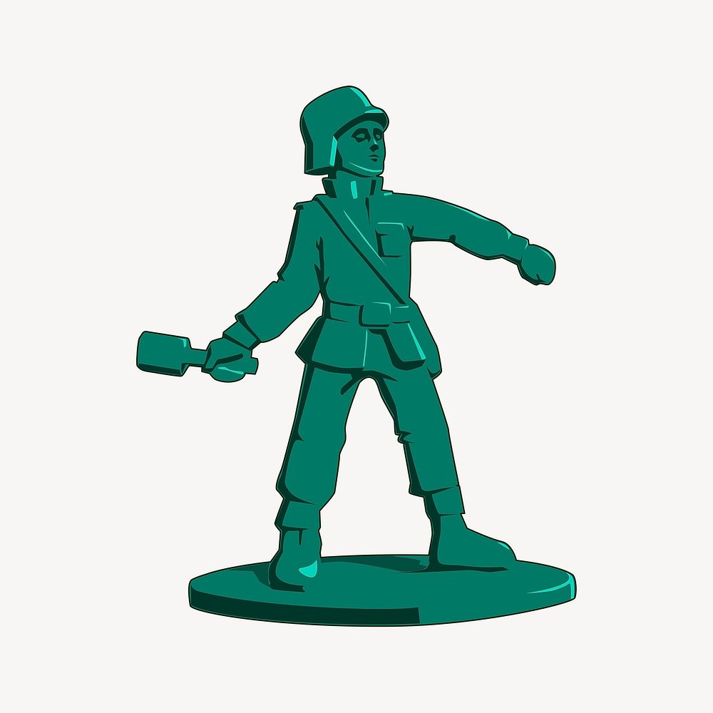 Toy soldier clipart, green figure illustration vector. Free public domain CC0 image.