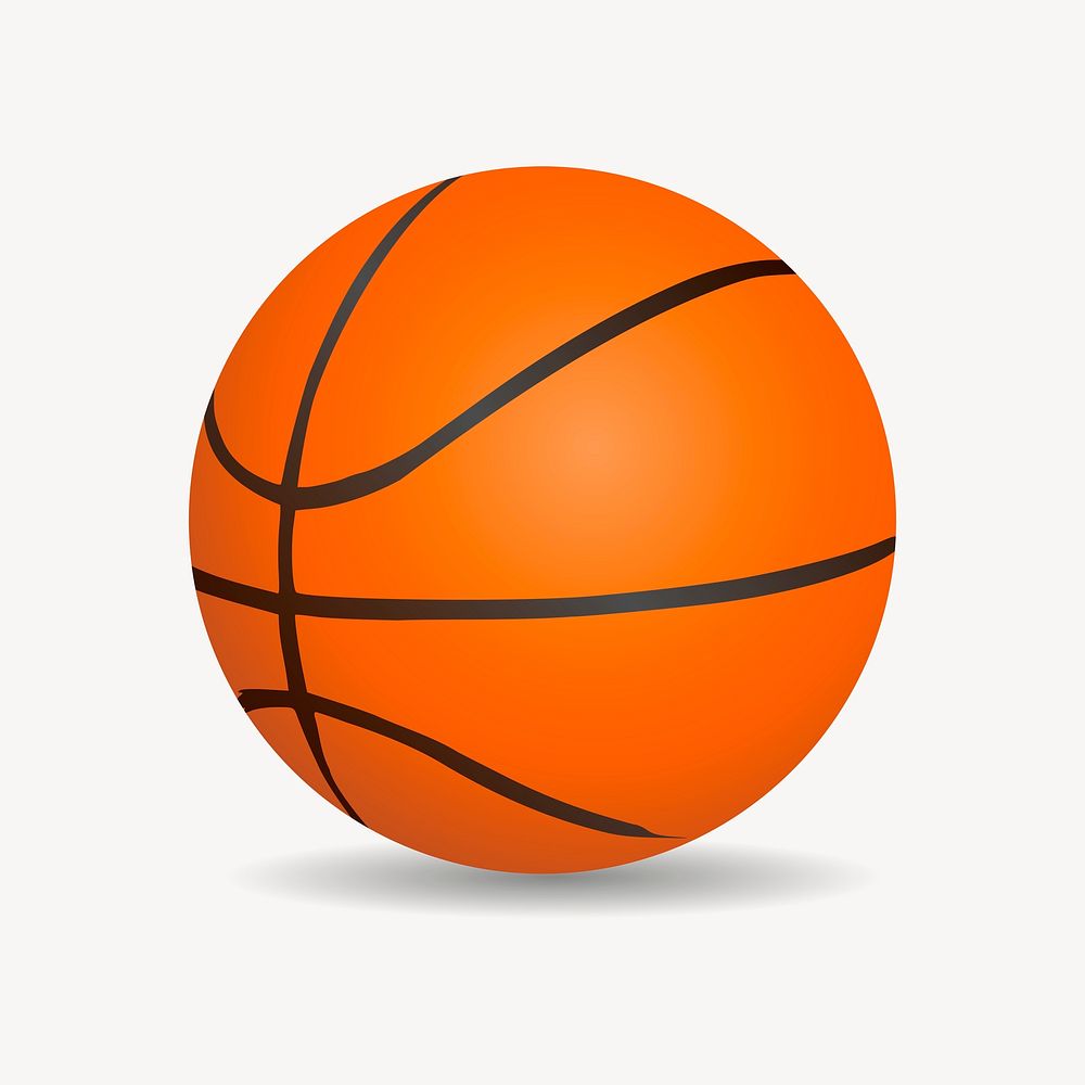 Basketball sticker, sport equipment illustration psd. Free public domain CC0 image.