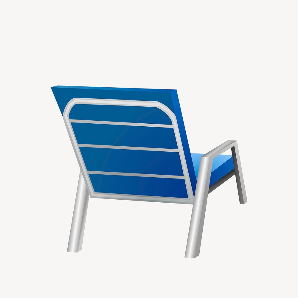 Beach folding chair clipart, furniture illustration. Free public domain CC0 image.