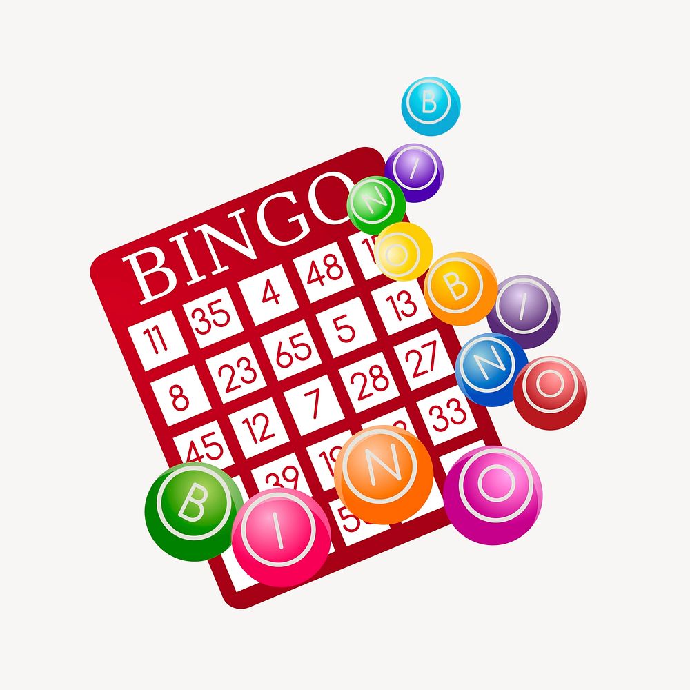Bingo board clipart, toy illustration. Free public domain CC0 image.
