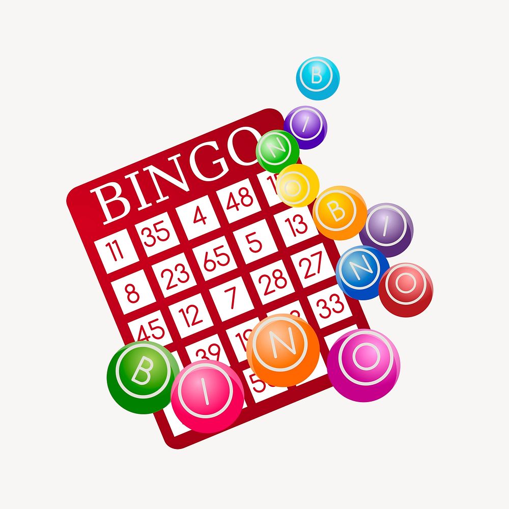 Bingo board sticker, toy illustration psd. Free public domain CC0 image.