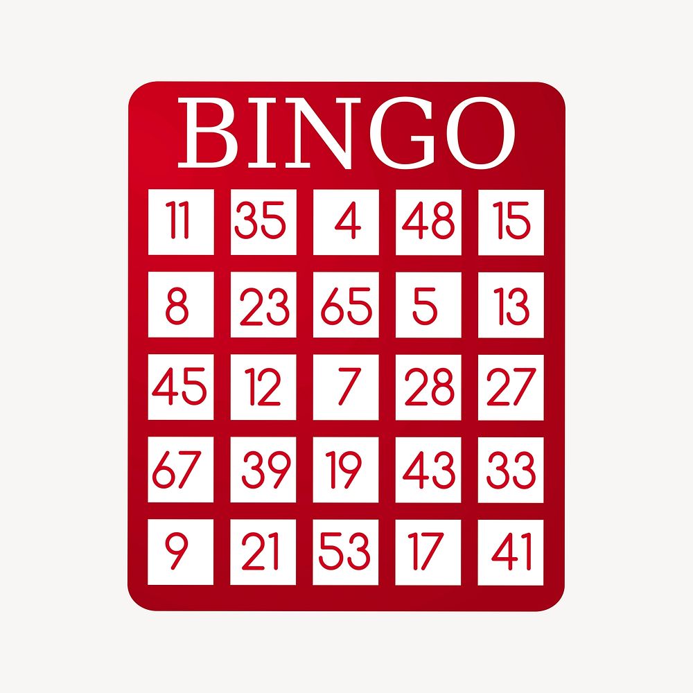 Bingo board clipart, toy illustration. Free public domain CC0 image.