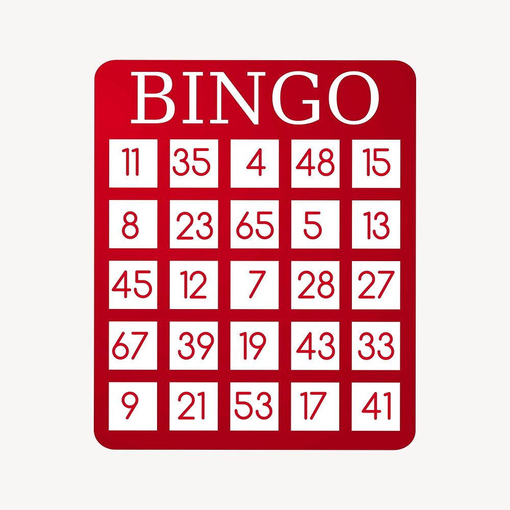 Bingo board sticker, toy illustration psd. Free public domain CC0 image.