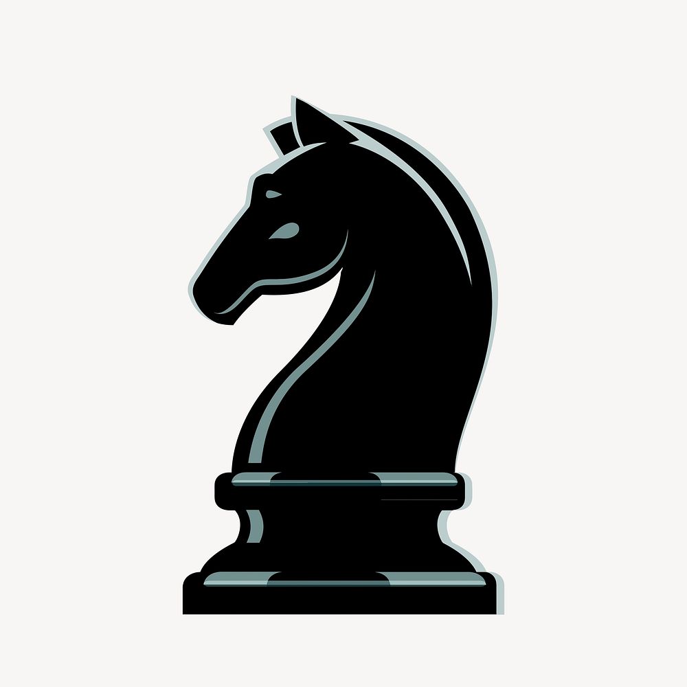Knight chess piece clipart, object illustration. Free public domain CC0 image.