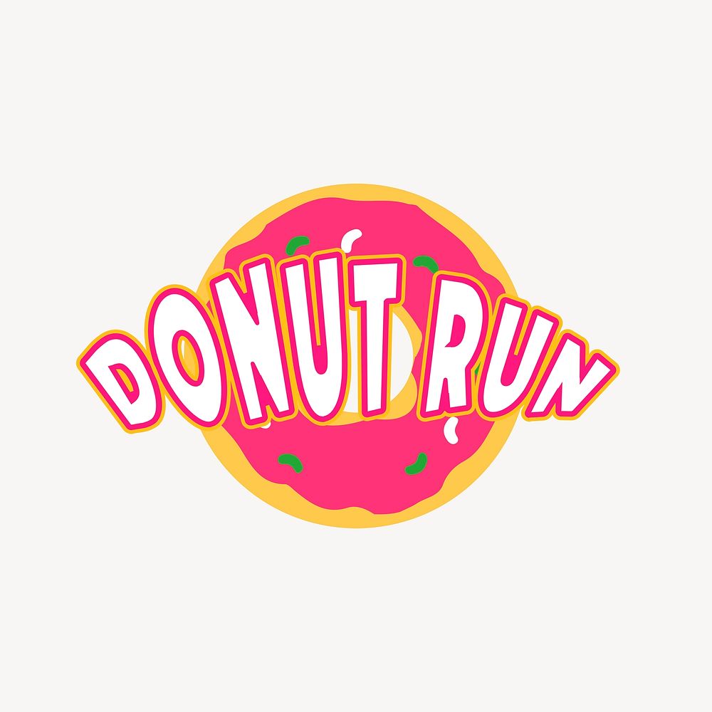 Donut sticker, food illustration psd. Free public domain CC0 image.