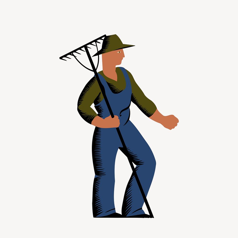 Male gardener clipart, job illustration psd. Free public domain CC0 image.