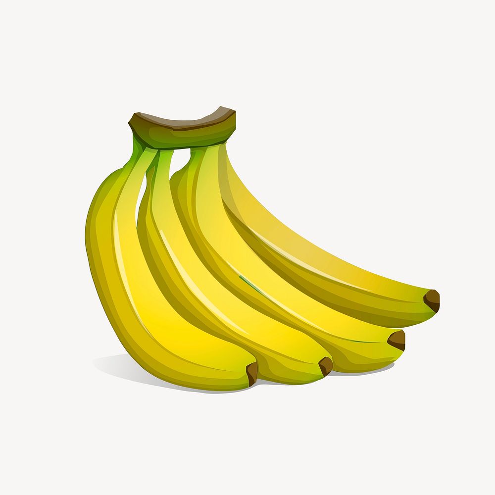 Banana sticker, food illustration psd. Free public domain CC0 image.