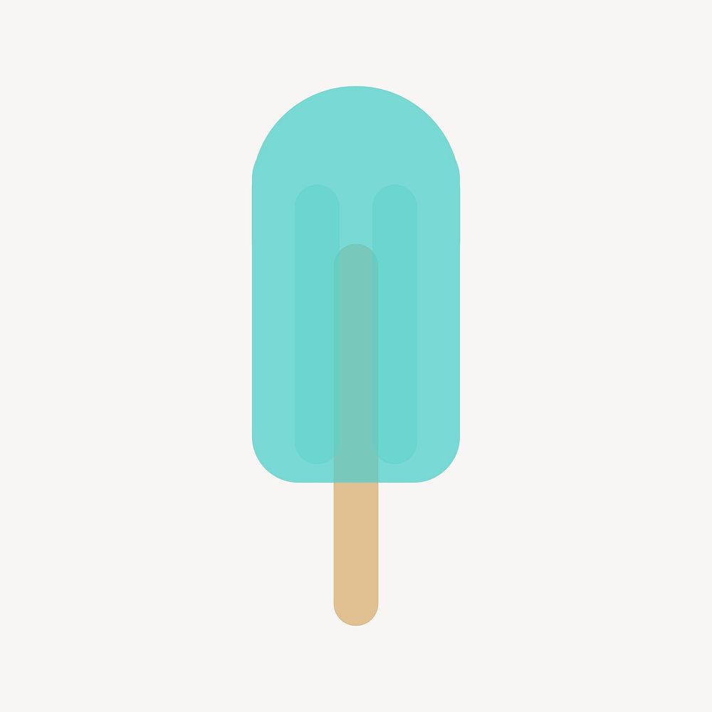 Blue ice cream sticker, food illustration psd. Free public domain CC0 image.