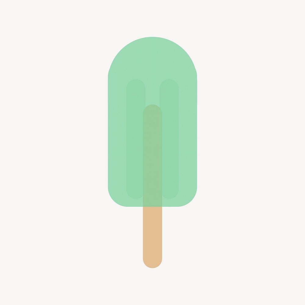 Green ice cream clipart, food illustration. Free public domain CC0 image.