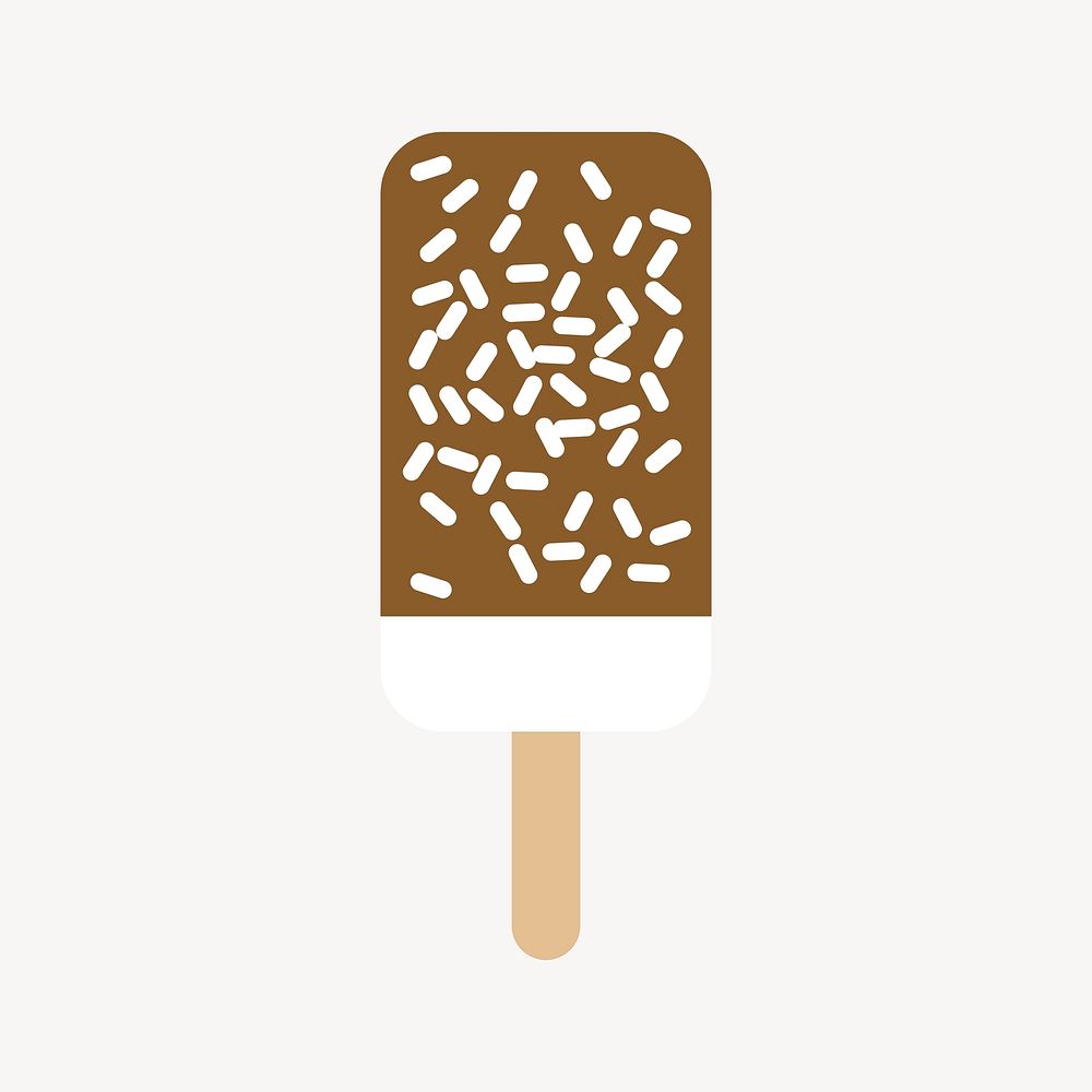 Chocolate ice cream clipart, food illustration vector. Free public domain CC0 image.