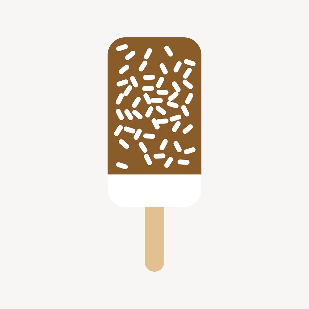 Chocolate sticker, ice cream illustration psd. Free public domain CC0 image.