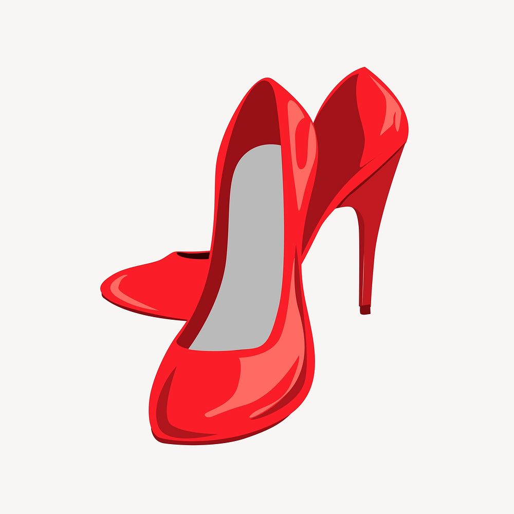Red heels clipart, fashion illustration vector. Free public domain CC0 image.