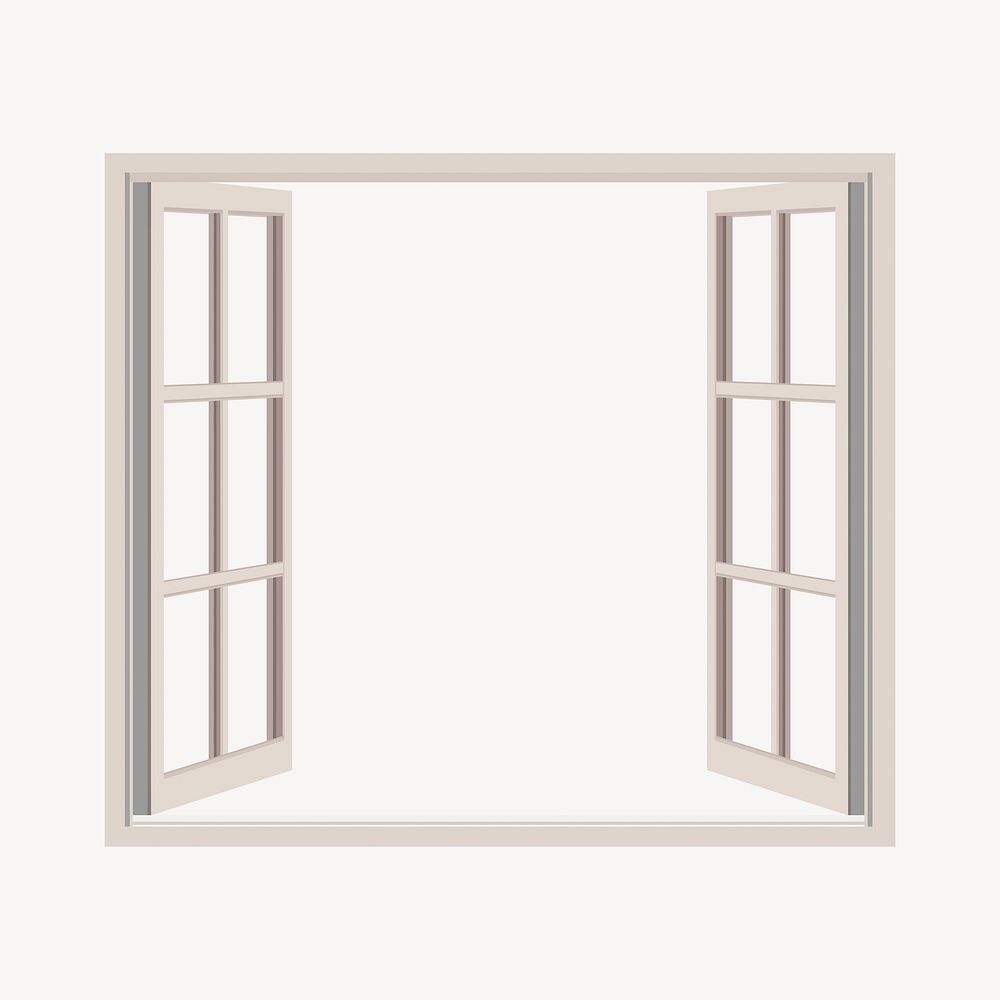 Open windows clipart, architecture illustration. Free public domain CC0 image.