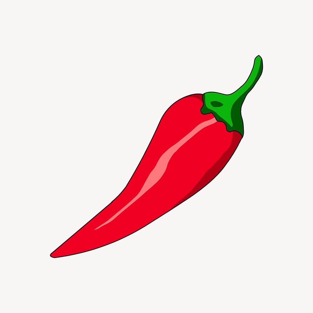 Chili sticker, food illustration psd. Free public domain CC0 image.