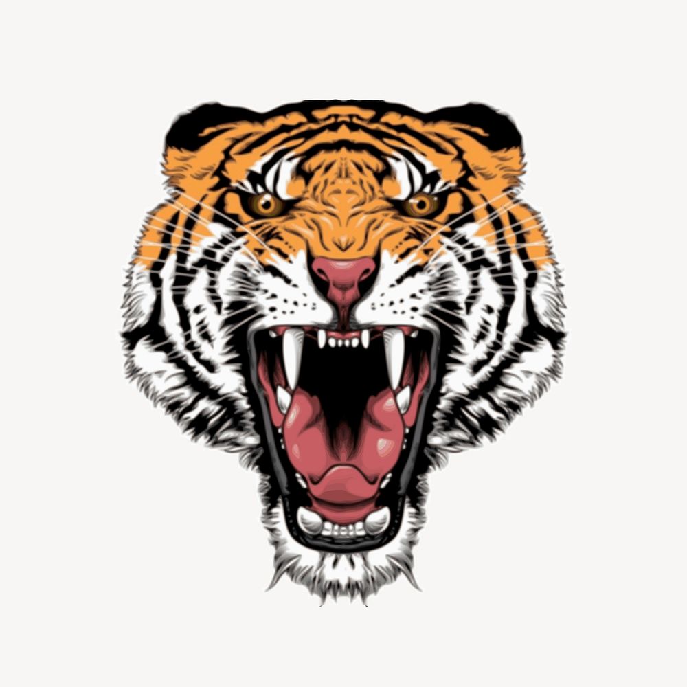 Tiger clipart, wildlife illustration vector. Free public domain CC0 image.