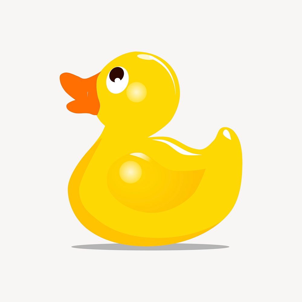 Yellow rubber duck clipart, toy illustration vector. Free public domain CC0 image.