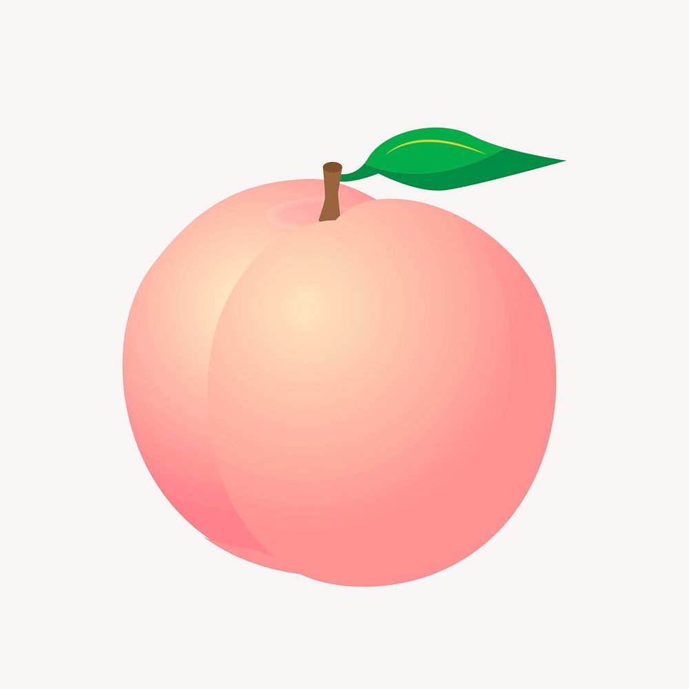 Peach sticker, fruit illustration psd. Free public domain CC0 image.