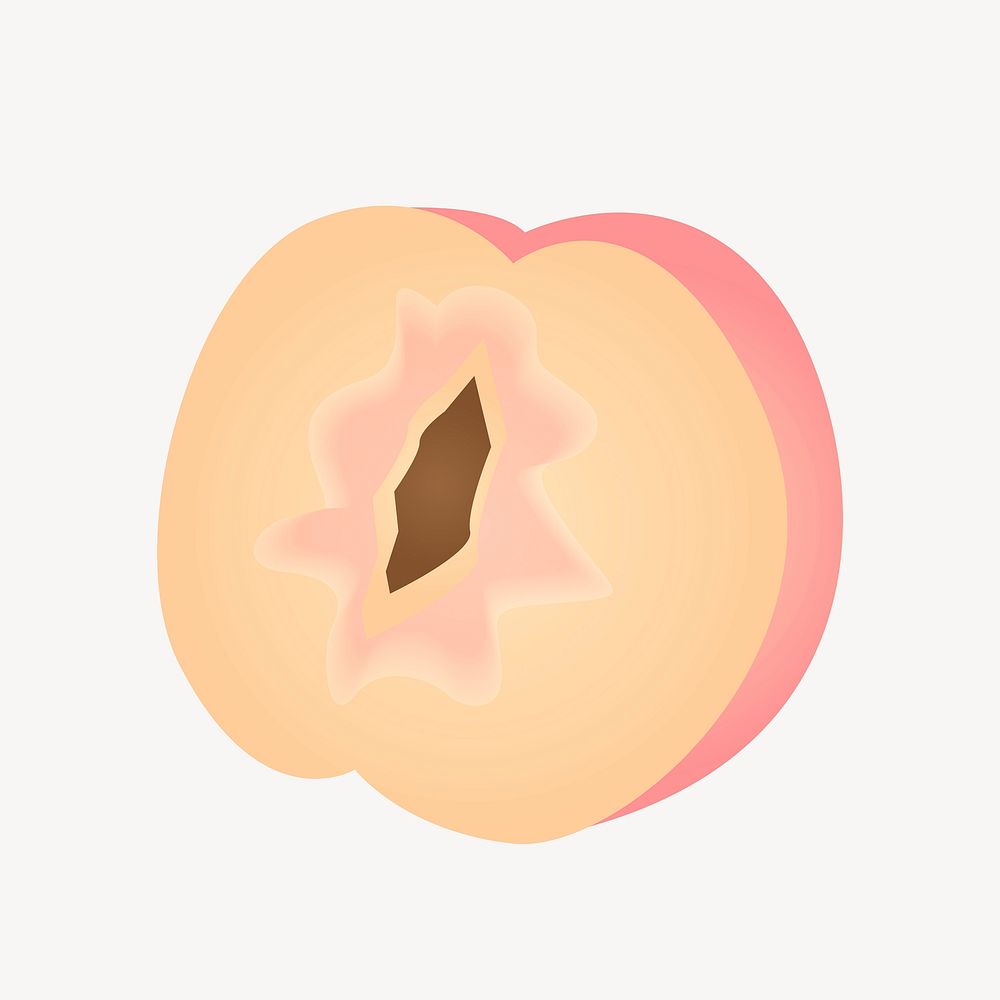 Peach clipart, fruit illustration. Free public domain CC0 image.