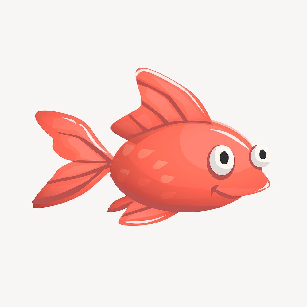 Red fish clipart, animal illustration. Free public domain CC0 image.