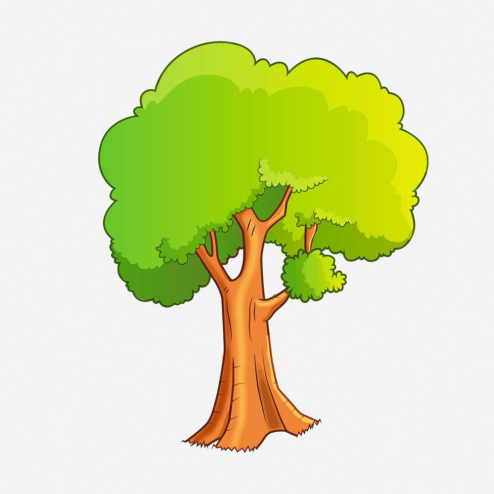 Large tree clipart illustration. Free public domain CC0 image.