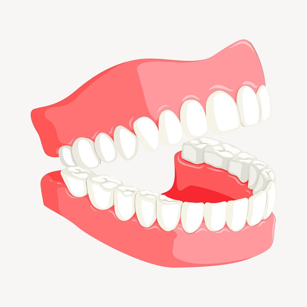 Laughing teeth clipart, illustration vector. Free public domain CC0 image.
