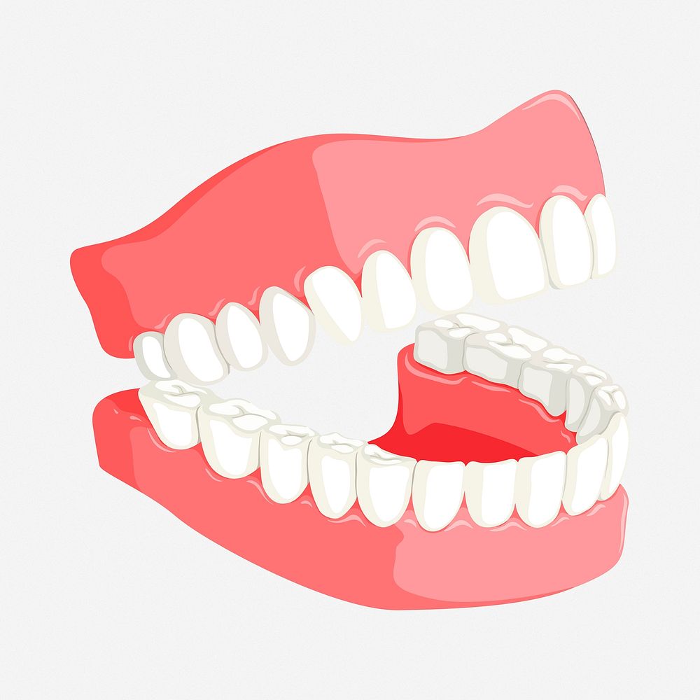 Laughing teeth clipart illustration. Free public domain CC0 image.