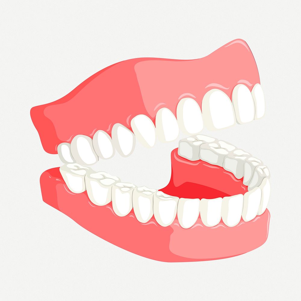 Laughing teeth clipart, collage element illustration psd. Free public domain CC0 image.