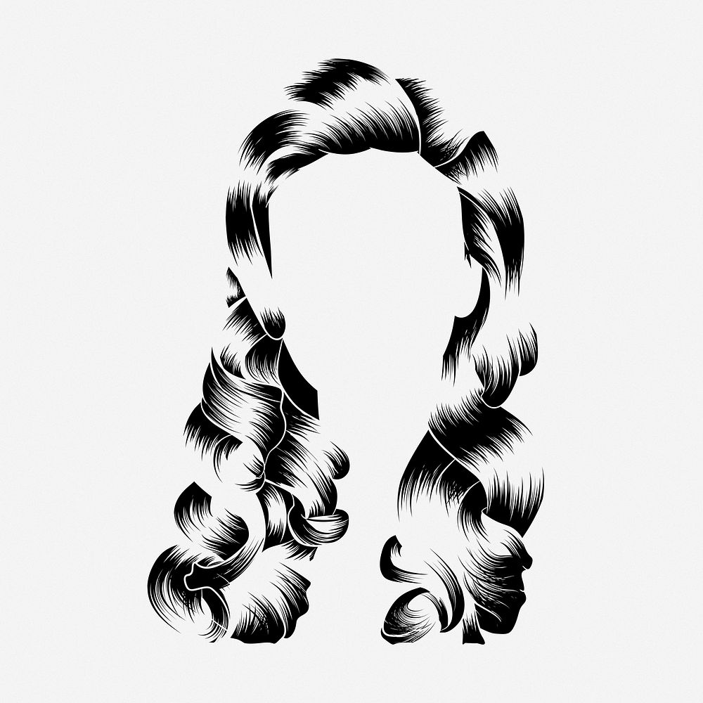 Woman's hair clipart illustration. Free public domain CC0 image.