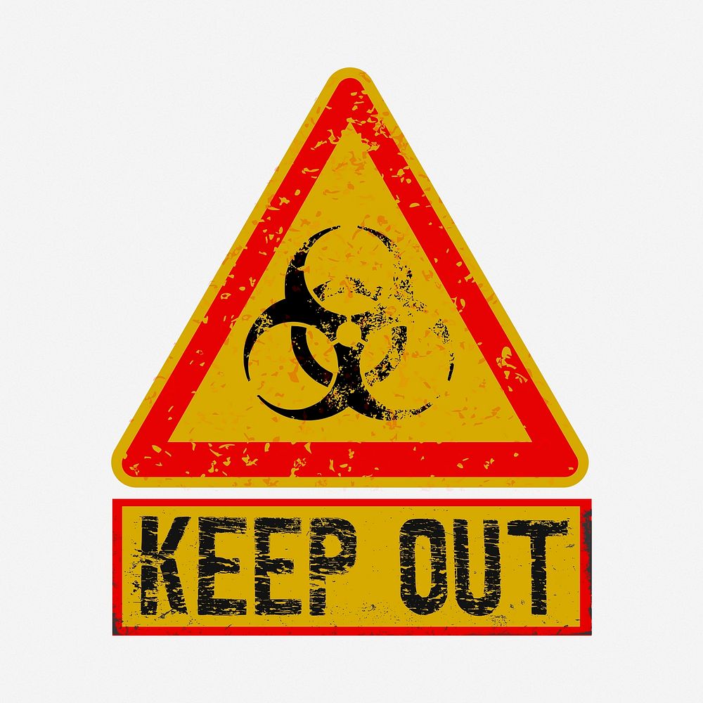 Keep out warning sign clipart illustration. Free public domain CC0 image.