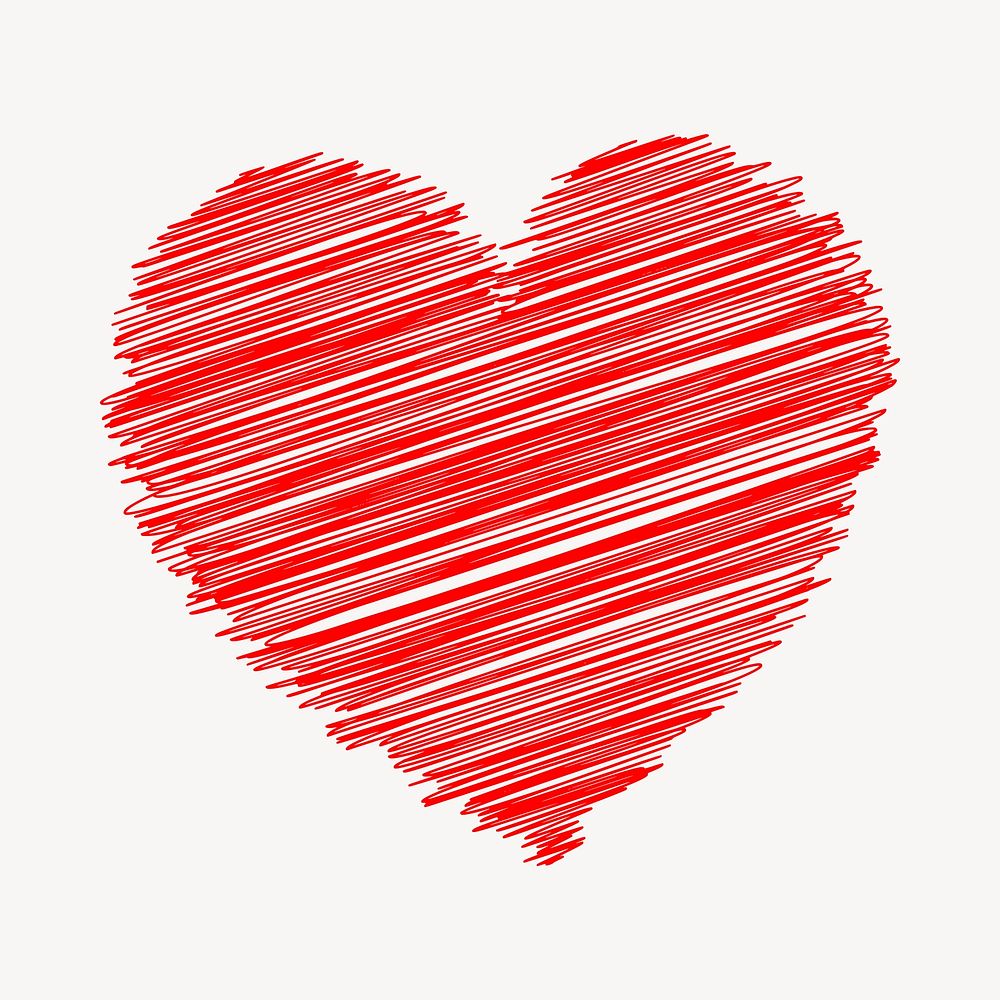 Heart scribble clipart, love illustration vector. Free public domain CC0 image.