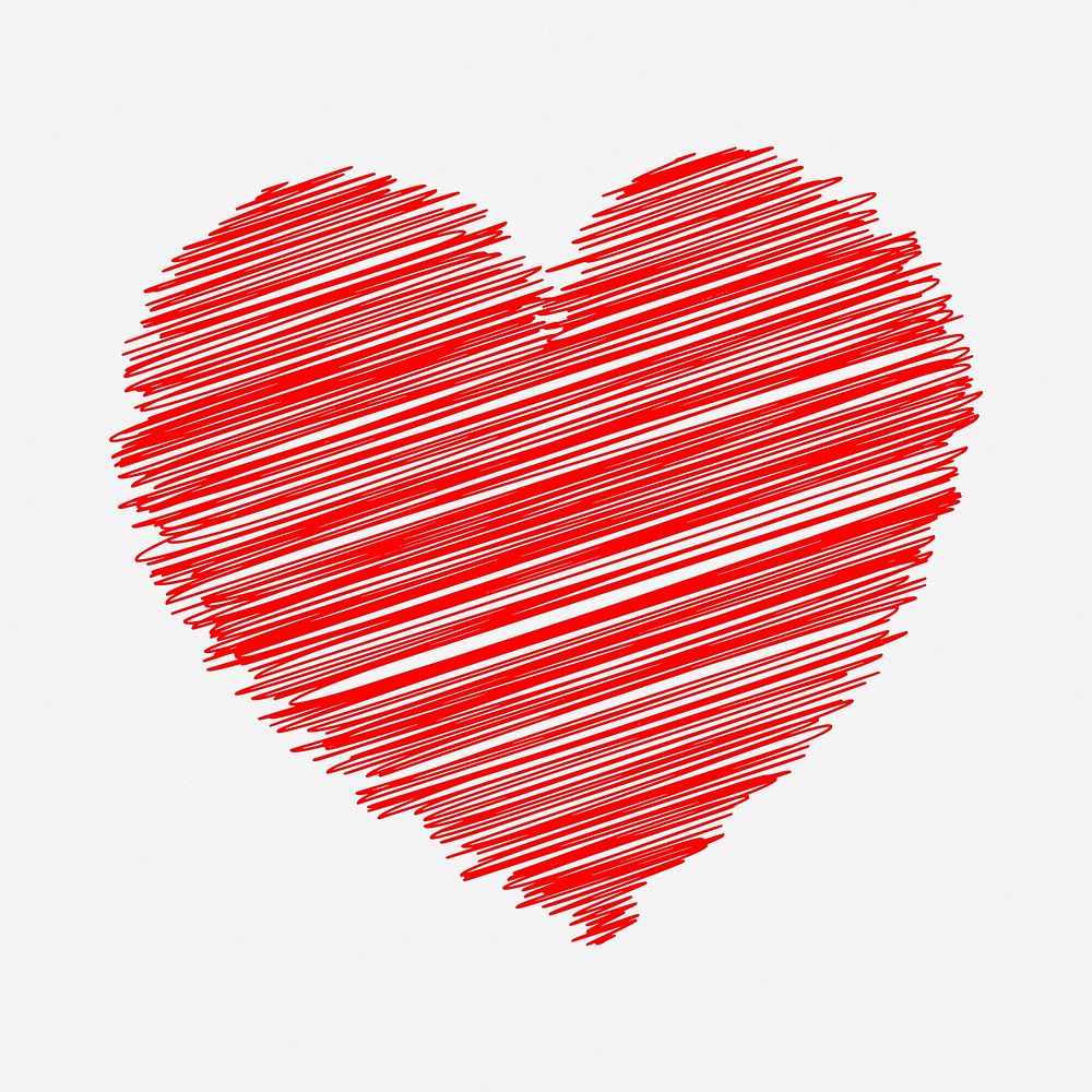 Heart scribble clipart illustration. Free public domain CC0 image.