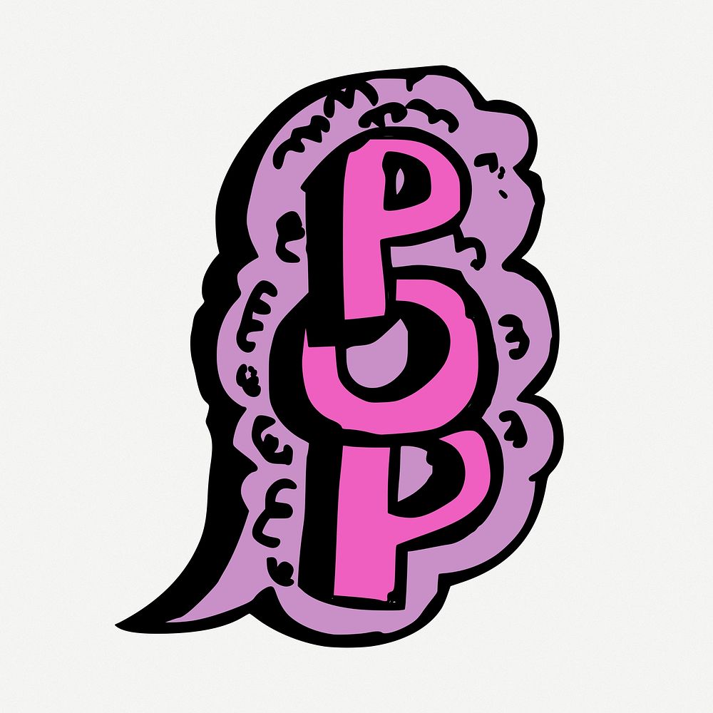 Pop speech bubble word sticker doodle, illustration psd. Free public domain CC0 image.