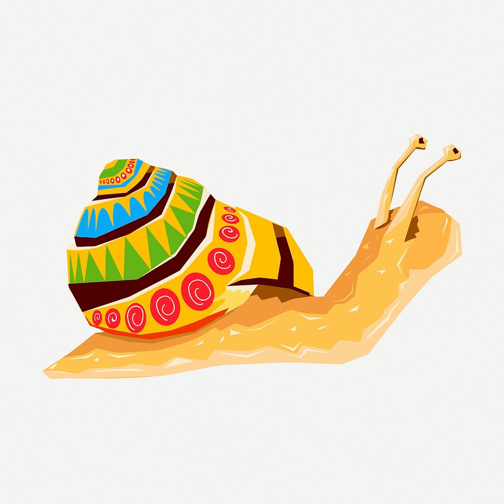 Abstract snail clipart, cute illustration psd. Free public domain CC0 image.