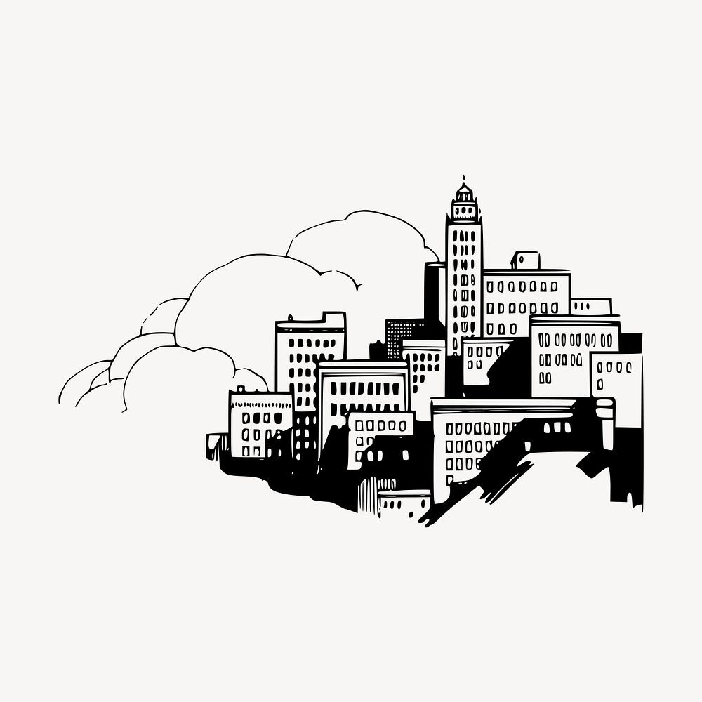 City pollution clipart, environment illustration vector. Free public domain CC0 image.