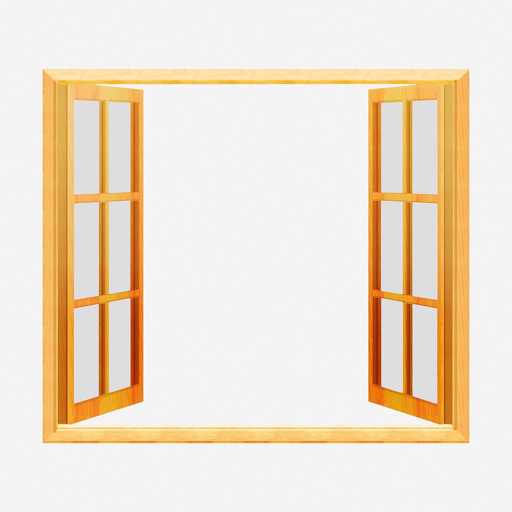 Open window frame clipart with copy space. Free public domain CC0 image.