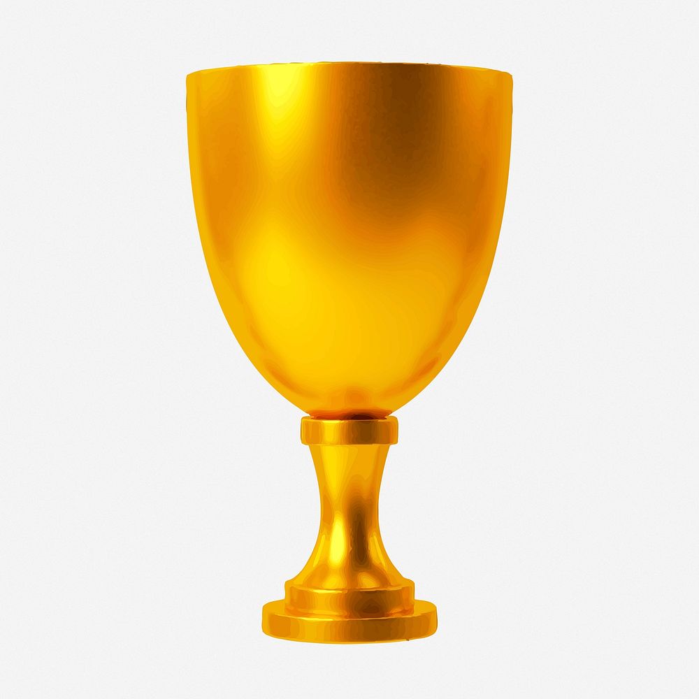 Gold cup clipart illustration. Free public domain CC0 image.