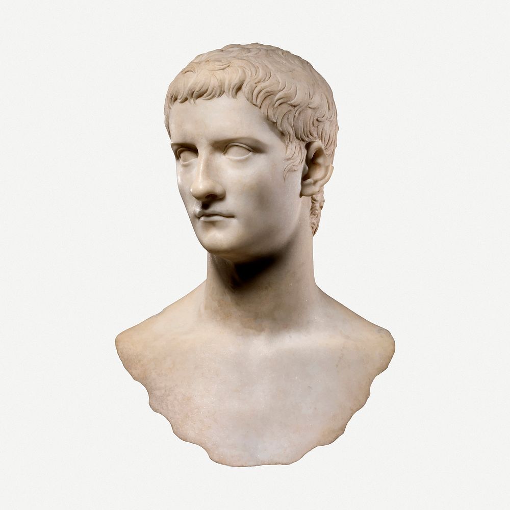 Caligula bust collage element psd. Free public domain CC0 image.