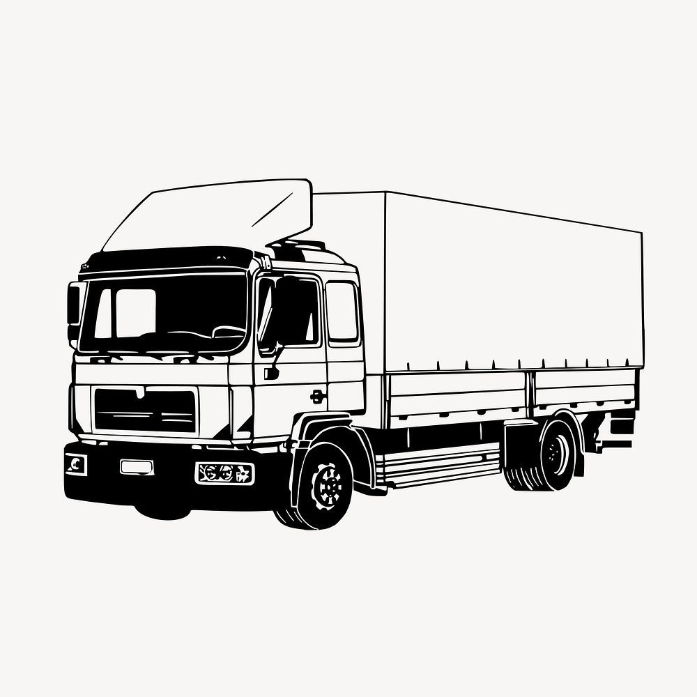 Truck & transportation illustration vector. Free public domain CC0 image.