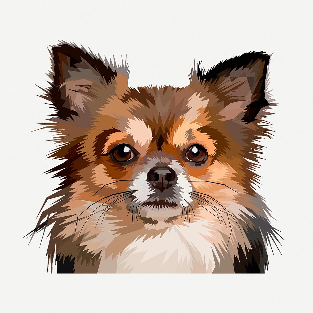 Chihuahua dog clipart, collage element illustration psd. 