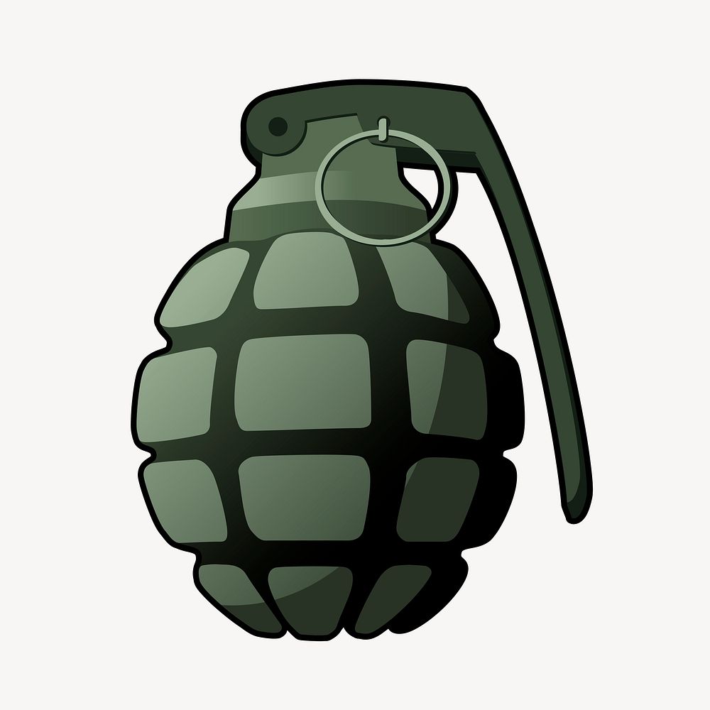 Hand grenade clipart, illustration vector. Free public domain CC0 image.
