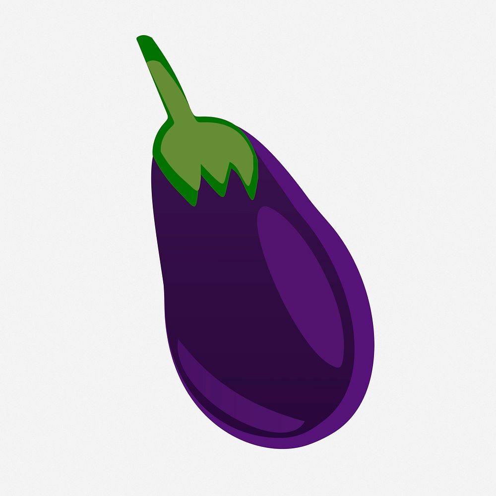 Eggplant vegetable clipart illustration. Free public domain CC0 image.