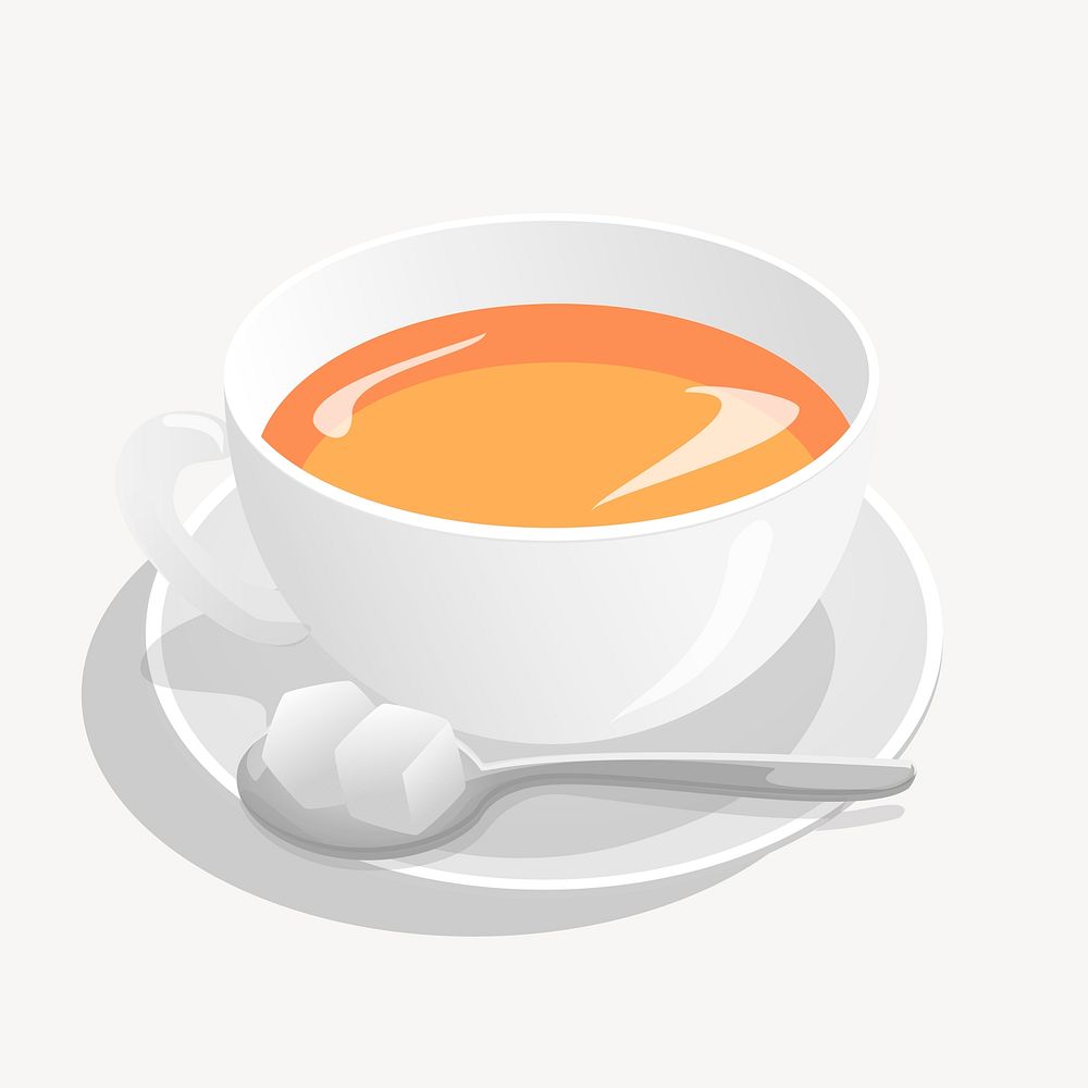 Cup of tea clipart, illustration vector. Free public domain CC0 image.