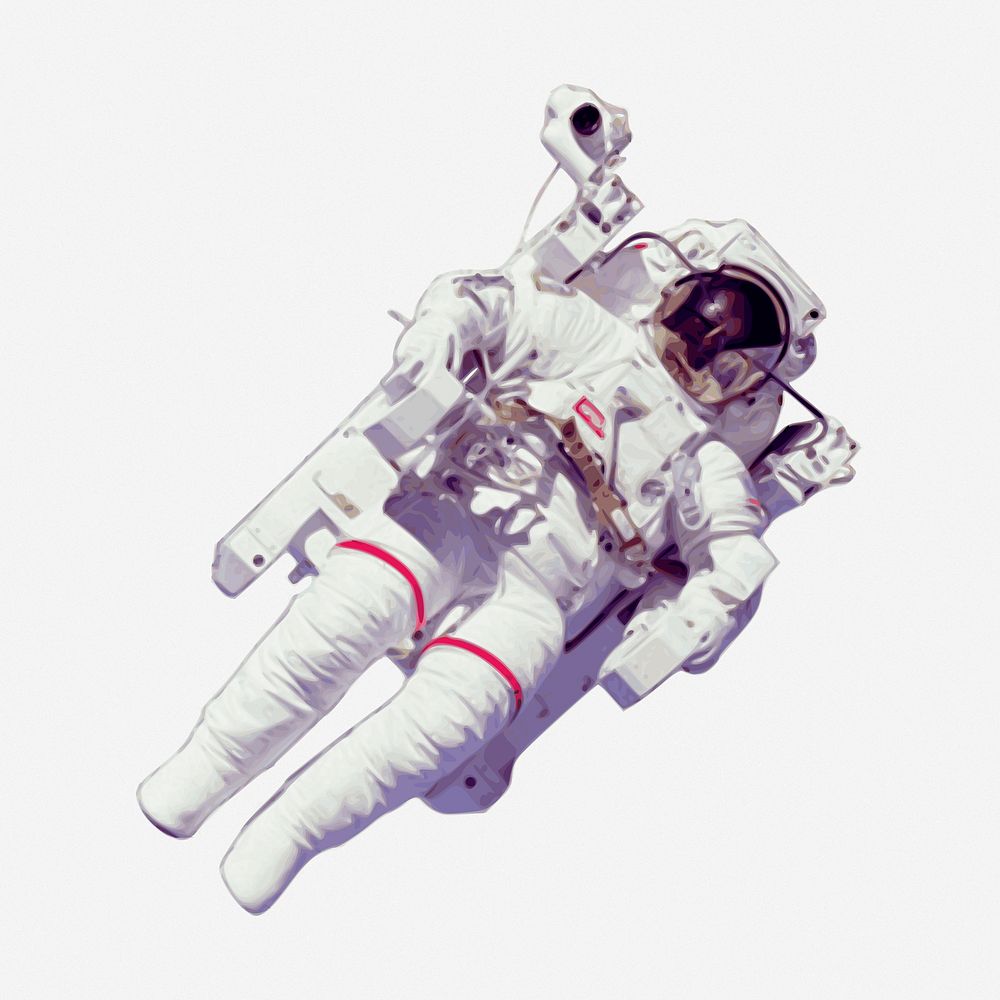 Astronaut in spacesuit design on white background. Free public domain CC0 image.