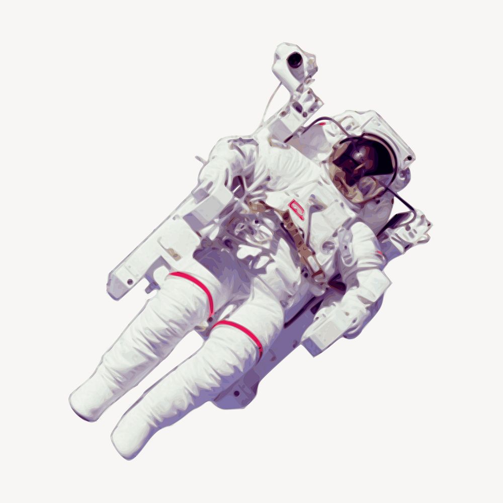 Astronaut in spacesuit collage element vector. Free public domain CC0 image.