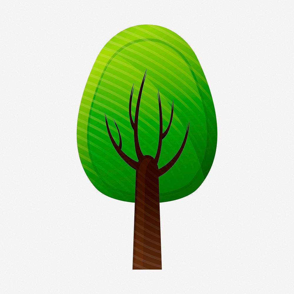 Cute tree clipart, nature collage element illustration psd. Free public domain CC0 image.