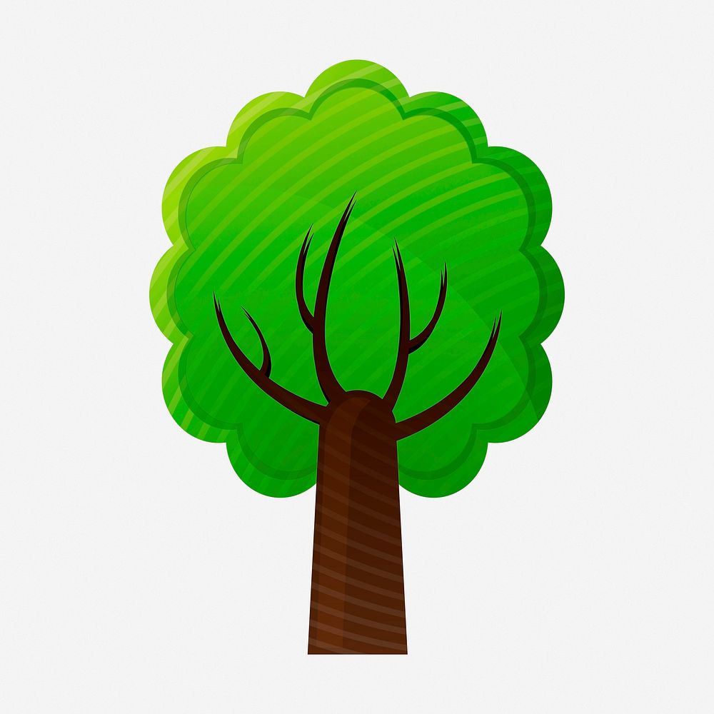 Cute tree clipart illustration. Free public domain CC0 image.